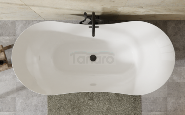 BESCO Wanna wolnostojąca Amber B&amp;W 170x80 + maskownica syfonu z przelewem grafit #WAS-170ABBG