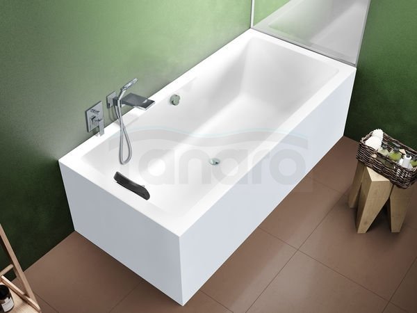 RIHO - Wanna akrylowa wolnostojąca prostokątna narożna LUGO 170x75x62 Plug &amp; Play LEWA  B132016005