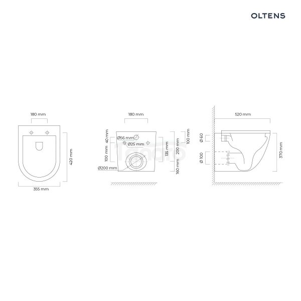 Zestaw Oltens Hamnes miska WC wisząca PureRim z powłoką SmartClean z deską wolnoopadającą Ovan Slim biały 42518000