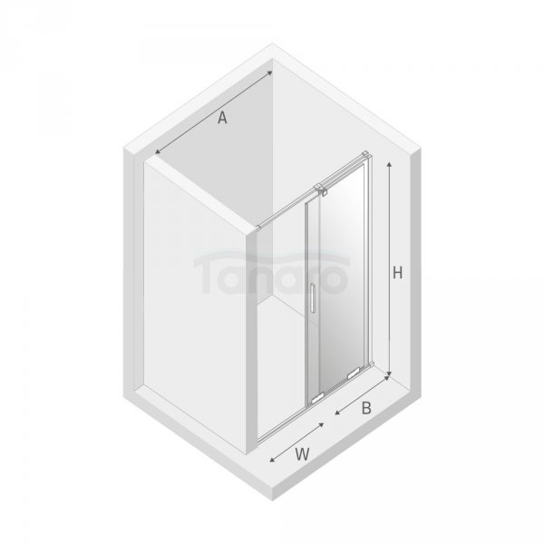 NEW TRENDY Drzwi prysznicowe przesuwne SMART BLACK 120x200 EXK-4111