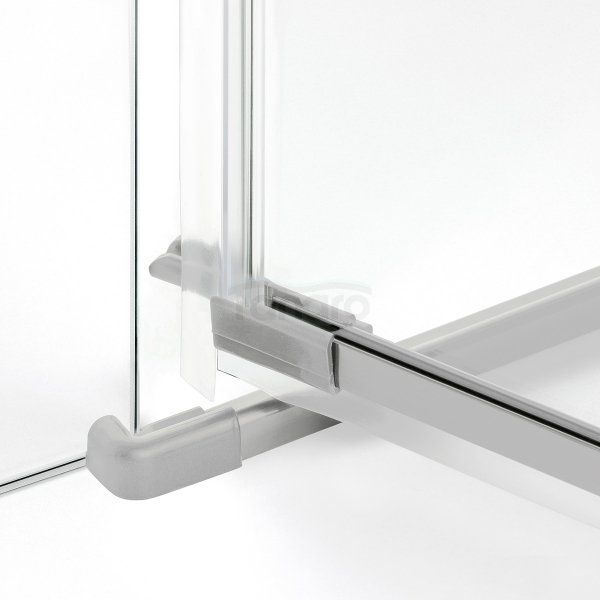 NEW TRENDY Drzwi wnękowe AVEXA NICKEL BRUSHED 1D L 130x200 szkło czyste 6mm Active Shield 2.0 EXK-8467