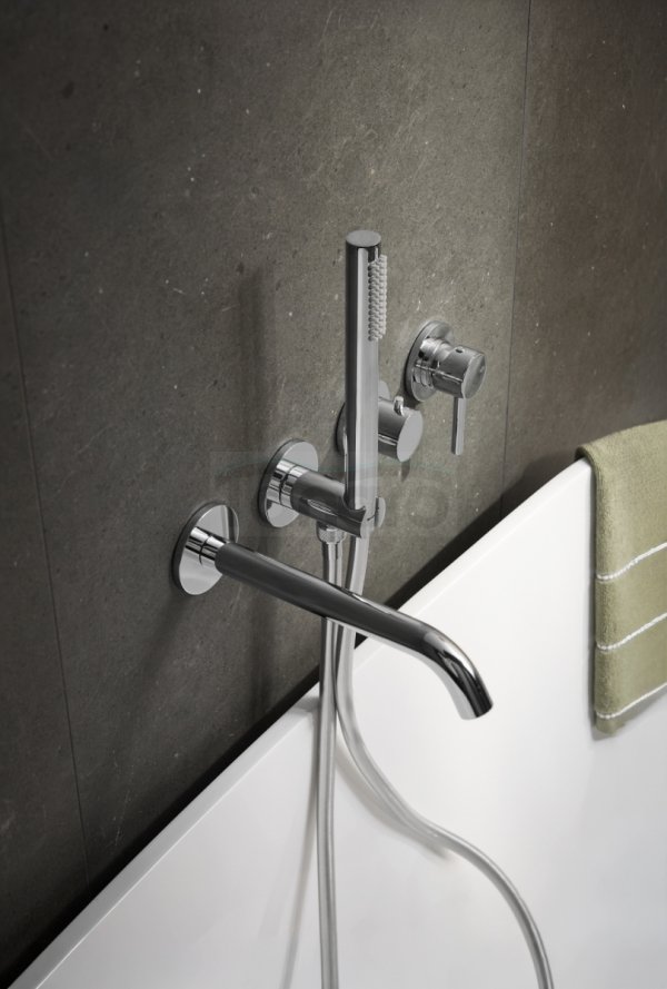 ARMATURA KRAKÓW KFA MOZA CHROM zestaw wannowy podtynkowy z baterią 3-otworową 2-funkcyjną 5039-411-00