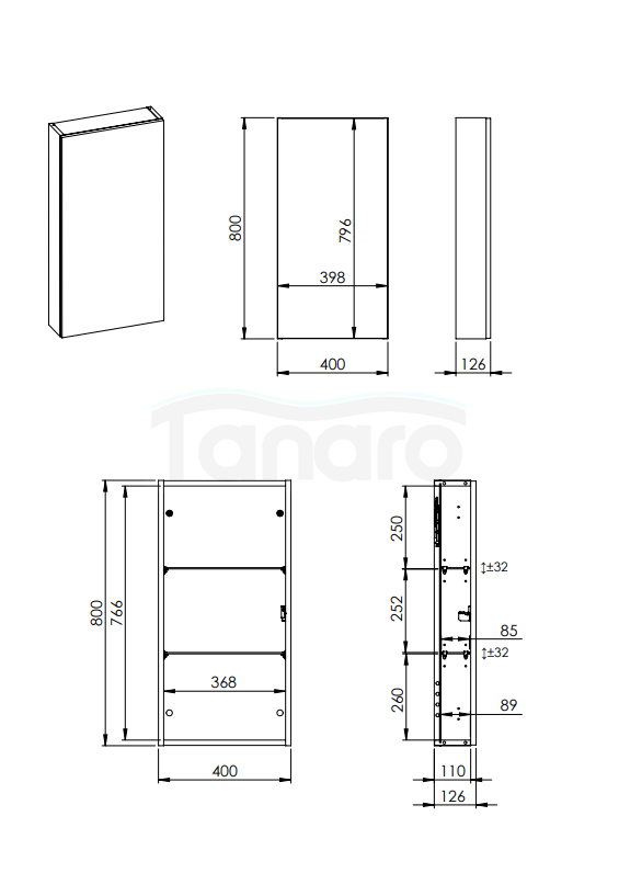 ELITA SZAFKA WISZĄCA FOR ALL 40 1D (12,6) SAGE MATT RE140400061470