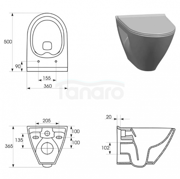 BESCO - Wanna wolnostojąca Viya Matt Biała 170 + klik-klak chrom czyszczony od góry #WMMB-170VKW