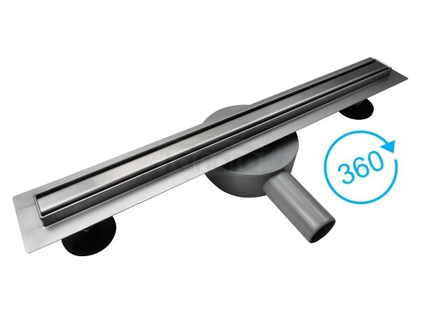 AQUALine - Odpływ liniowy podłogowy SLIM kwadrat chrom Obrotowy syfon ROZMIAR 100cm RSK01100