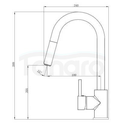 INVENA - Bateria zlewozmywakowa ELIA z wyciąganą wylewką BZ-89-W01-C