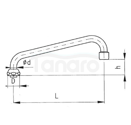 ARMATURA KRAKÓW - Wylewka U18/250 z regulatorem strumienia 831-058-00