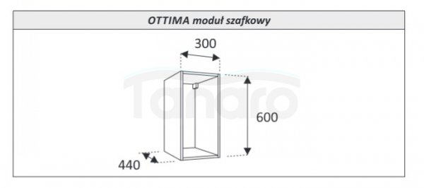 AQUAFORM - moduł szafkowy otwarty OTTIMA 30x60x44 Dąb złoty  AQ.401-1603090