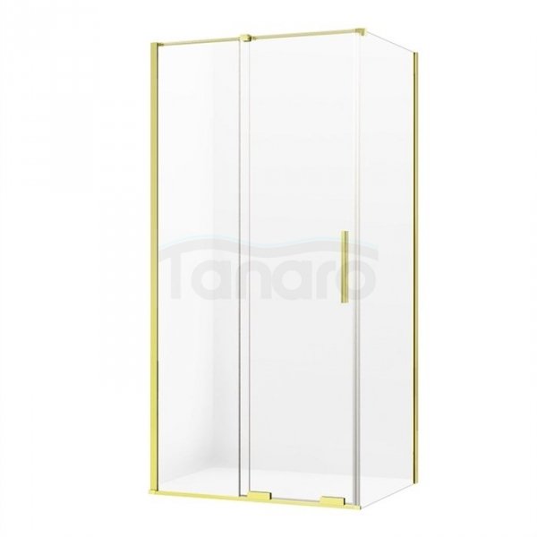 NEW TRENDY kabina prysznicowa narożna prostokątna Smart Light Gold złota 130x110 cm EXK-4246