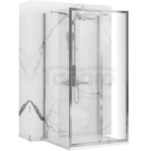 REA - Kabina Prysznicowa Przyścienna RAPID SLIDE Chrom  /drzwi 140 + ścianka 90 x2 + ramię x2/