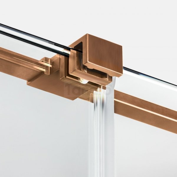 NEW TRENDY Drzwi wnękowe SMART COPPER BRUSHED 1D U 130x200 szkło czyste 8mm Active Shield 2.0 EXK-7646