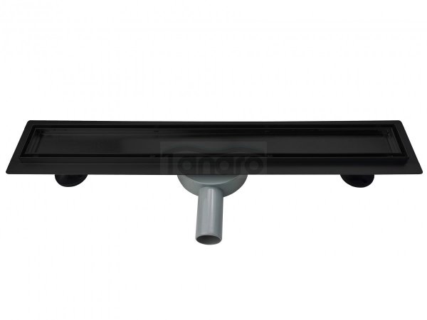 AQUALine - Odpływ liniowy podłogowy 2w1 pod płytkę CZARNY Matowy Obrotowy syfon 80cm R04BK800