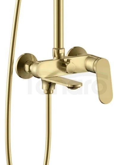 REA - Zestaw Prysznicowo - Natryskowy MARCO z wylewką Złoty szczotkowany / Gold brush