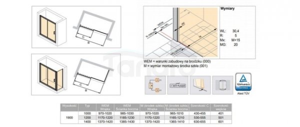 VITALLE BY HUPPE - GARDA drzwi suwane 1000 x 1900 mm srebrne połysk szkło hartowane przezroczysta Anti-Plaque  CU0401069322