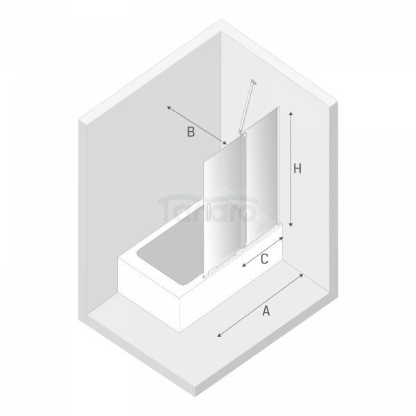 NEW TRENDY Parawan nawannowy Smart 120x150, dwuelementowy, wspornik skośny EXK-4098-WU