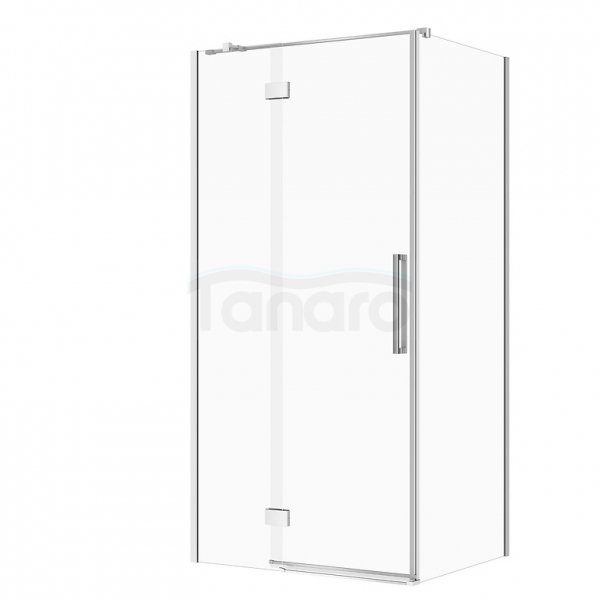 CERSANIT - Set C90 - Kabina Prostokątna CREA na zawiasach 100x90X200  LEWA  Chrom szkło transparentne  S601-294