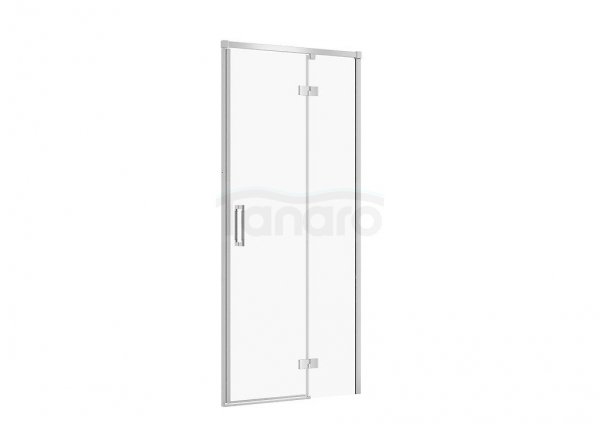 CERSANIT - Drzwi na zawiasach kabiny prysznicowej LARGA chrom 90x195 PRAWE szkło transparentne  S932-116