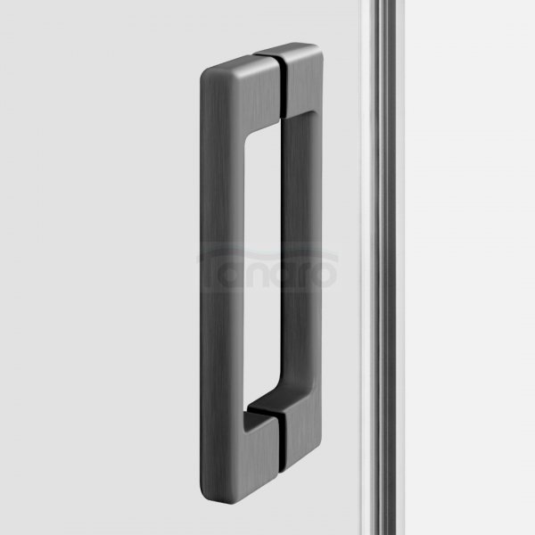 NEW TRENDY Kabina prysznicowa PRIME GUNMETAL BRUSHED 1D prostokątna L 100x70x200 szkło czyste 6mm Active Shield 2.0 D-0885A/D-0352B