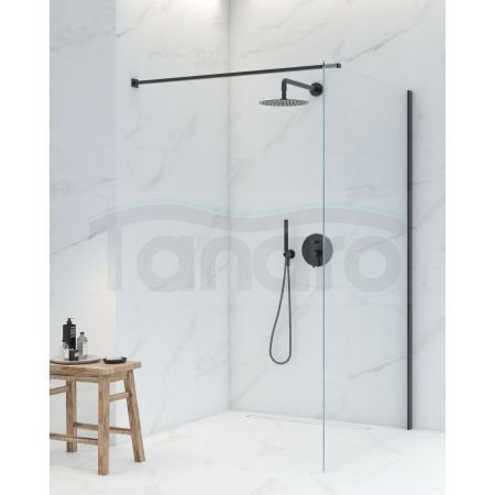 Oltens Bo ścianka prysznicowa Walk-In 90 cm profil czarny mat 22001300