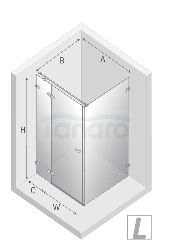 NEW TRENDY Kabina prysznicowa Avexa 110x120x200, pojedyncze drzwi szkło 6mm z powłoką ACTIVE SHIELD EXK-1501/EXK-1502