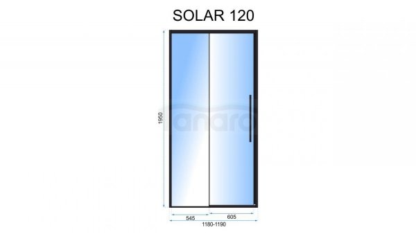 REA - Drzwi prysznicowe przesuwne SOLAR BLACK 120