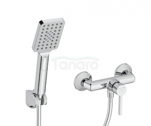 LAVEO Bateria natryskowa ścienna z zestawem natryskowym ALITA BVA_041D