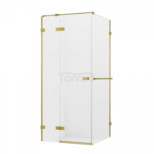 New Trendy Avexa Gold kabina prysznicowa  80x110 szkło czyste 6 mm złoto szczotkowane EXK-3014