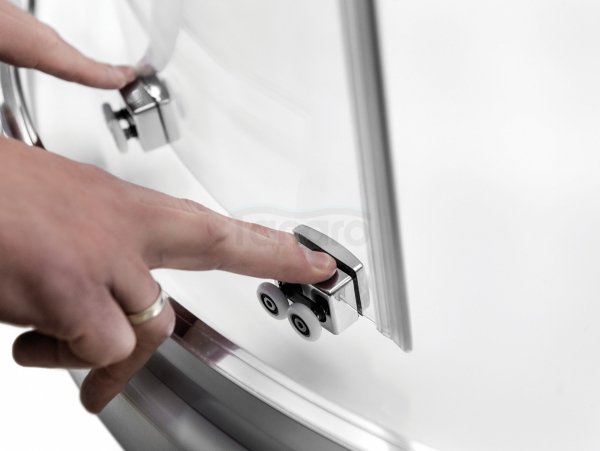 BESCO Kabina prysznicowa półokrągła Modern Chrom 90 x 190 szkło grafitowe MP-90-190-G