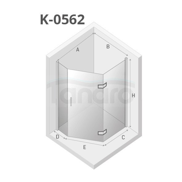 NEW TRENDY - Kabina pięciokątna pentagonalna NEW AZURA 100x80x195 K-0564/62 