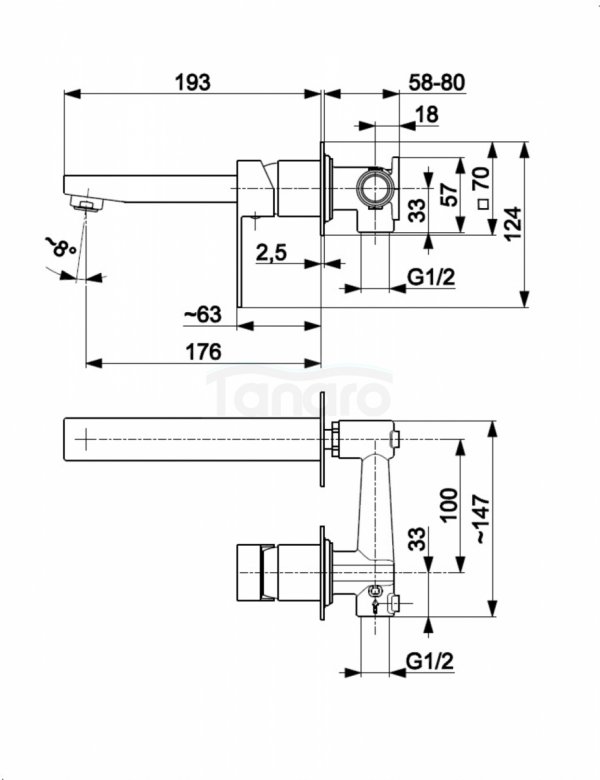 ARMATURA KRAKÓW KFA bateria umywalkowa podtynkowa LOGON GUN METAL GREY 5139-810-61