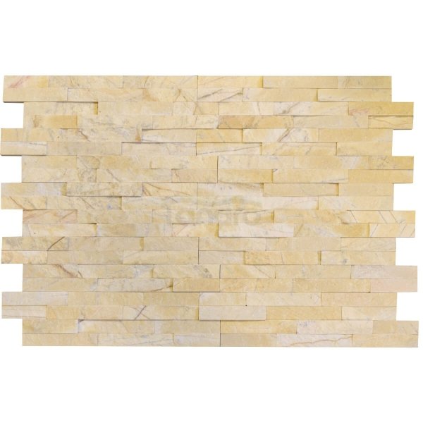 CAPITILE  - Panel ścienny Marmur Żółty Blond Brick - marmur Stackstone Yellow łupany, naturalny 10x36x0,8-1,3 cm /opakowanie 0,396m2/