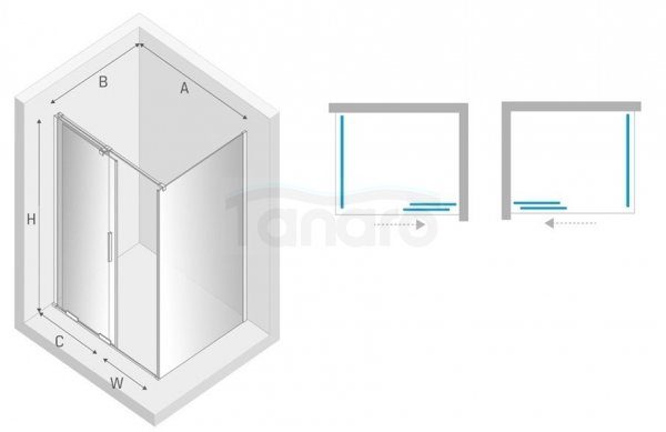 NEW TRENDY kabina prysznicowa narożna prostokątna Smart Light Gold złota 100x80 cm EXK-4228