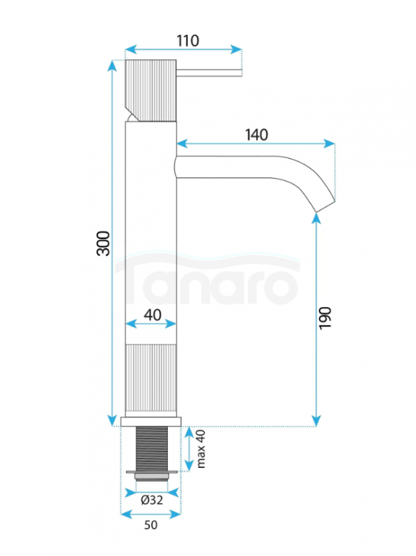 REA Bateria umywalkowa Rea Lungo Stripe Nikiel Szczotkowany Wysoka 