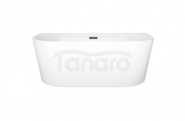 CORSAN Wanna przyścienna MONO Slim 160 cm Korek klik klak Czarny E029LSBL 