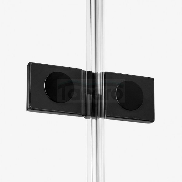 NEW TRENDY Kabina prysznicowa przyścienna drzwi uchylne REFLEXA BLACK 80x80x200 POLSKA PRODUKCJA  EXK-1345/EXK-1346