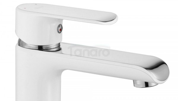 REA - Bateria umywalkowa BLOOM White-Chrom/Biało-Chrom niska