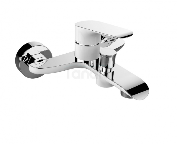LAVEO Alea - bateria wannowa ścienna bez zestawu natryskowego biała/chrom BLE_610D