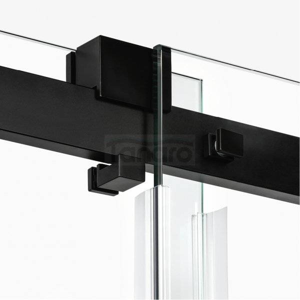 NEW TRENDY Kabina prysznicowa SOFTI BLACK X 1D prostokątna L 100x90x200 szkło czyste 8mm Active Shield 2.0 EXK-5377