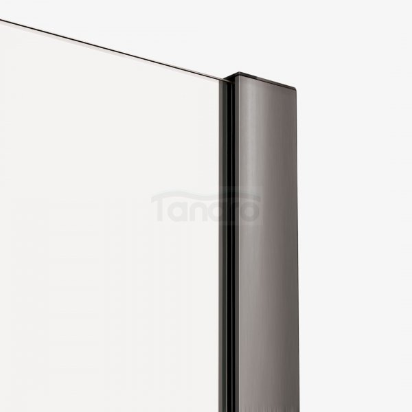 NEW TRENDY Kabina prysznicowa SMART GUNMETAL BRUSHED 1D walk-in U 120x200 szkło czyste 8mm Active Shield 2.0 - WSPORNIK SKOŚNY EXK-7943-WU