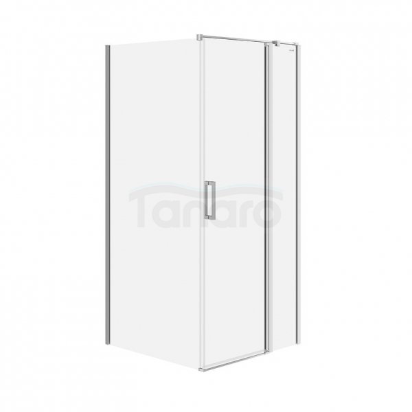 CERSANIT - Set B848 - Kabina kwadratowa MODUO na zawiasach 90x90X195  PRAWA  Chrom szkło transparentne  S601-213