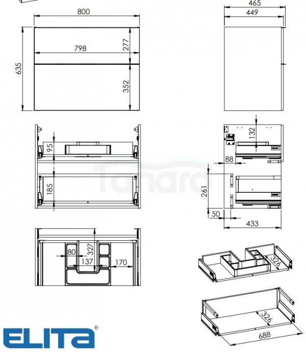 ELITA SZAFKA LOOK 80 2S WHITE MATT PDW 167596