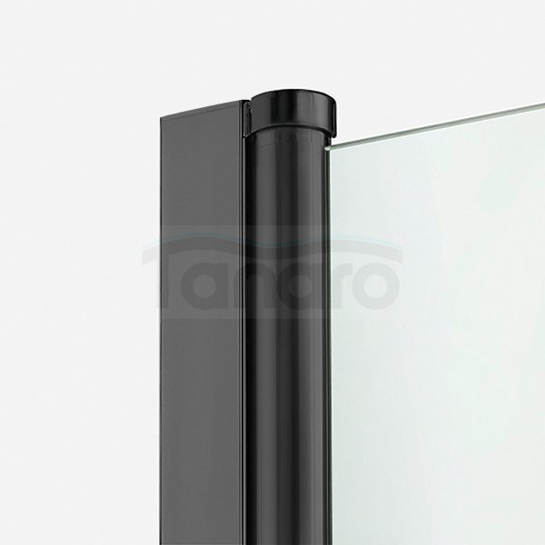 NEW TRENDY Drzwi wnękowe prysznicowe podwójne otwierane NEW SOLEO BLACK 80x195 D-0214A