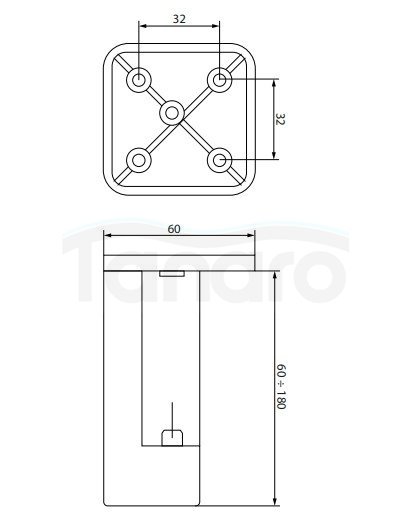 CERSANIT - Nogi meblowe CITY BY CERSANIT srebrny mat 2 sztuki  S599-0162