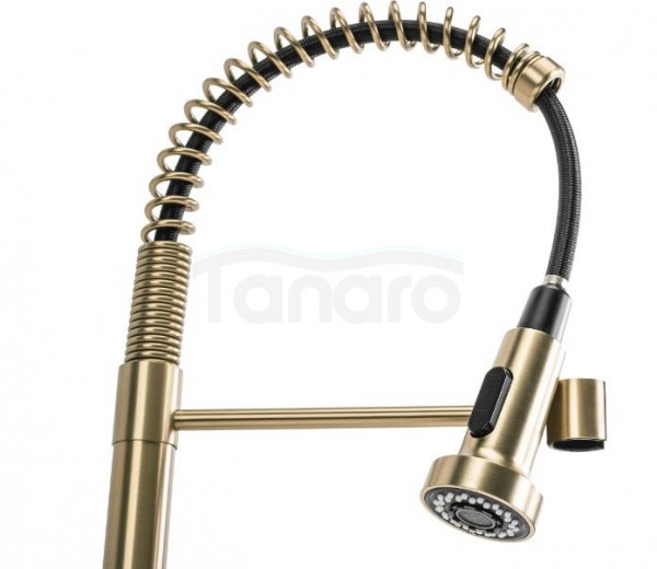 REA - Bateria Kuchenna COLIN Złota Szczotkowana z wyginaną wylewką