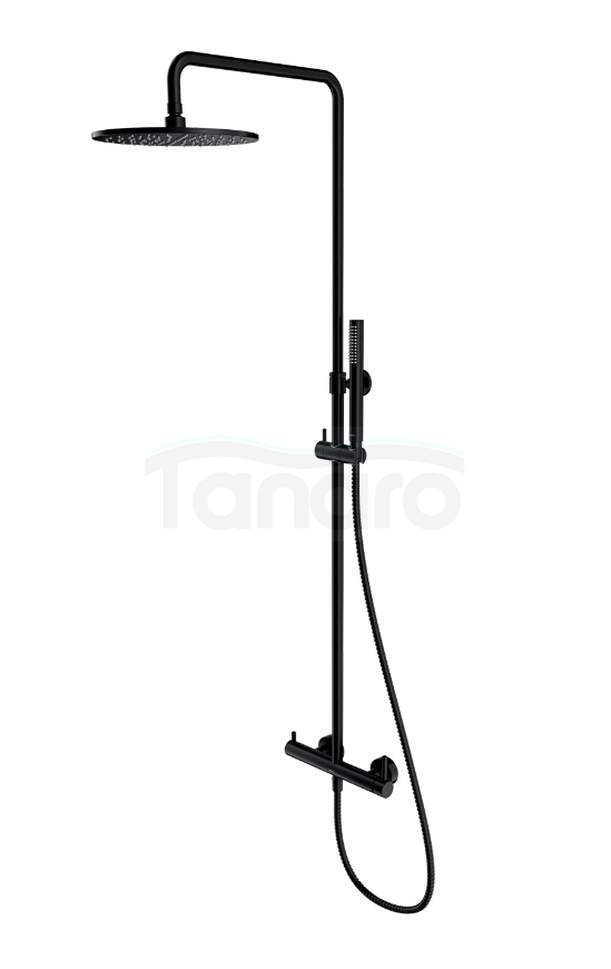 OMNIRES system prysznicowy natynkowy czarny Y1244MBL
