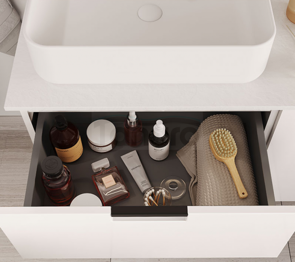 DEFTRANS szafka pod umywalkę z dwiema szufladami 60x60 Avola D60 biały mat 001-D-06024