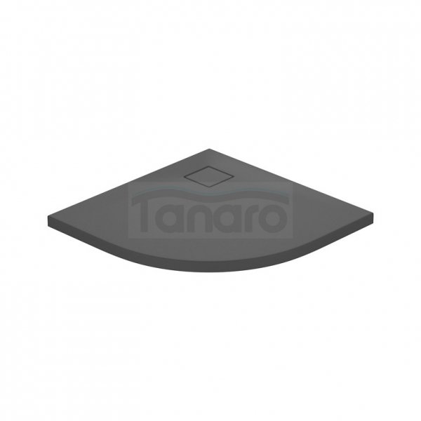 CERSANIT - brodzik półokrągły TAKO Slim 90x4 szary mat + syfon  S932-160