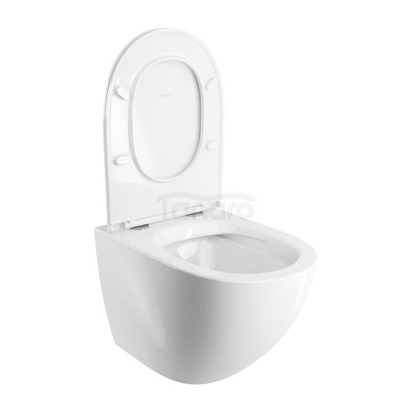 OMNIRES Miska toaletowa wisząca z deską wolnoopadającą, 54 x 37 cm biały połysk OTTAWACMWBP