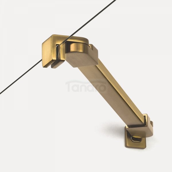 NEW TRENDY Kabina prysznicowa NEW SOLEO GOLD BRUSHED 2D prostokątna U 100x100x195 szkło czyste 6mm Active Shield 2.0 - z el. stałym K-4243
