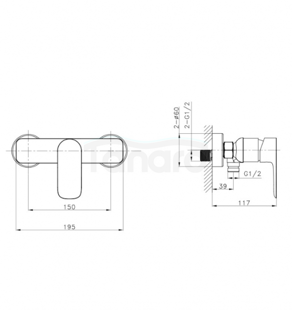 LAVITA Bateria prysznicowa Spark Chrome